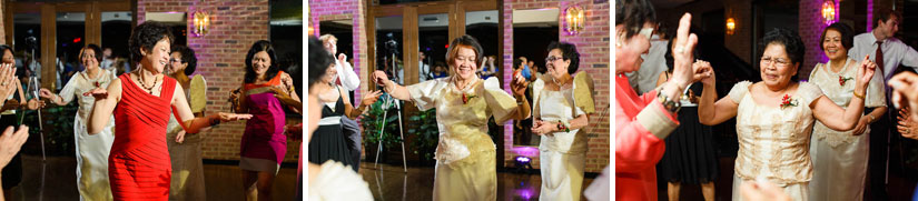 aunties dancing at the wedding reception at the grand atrium