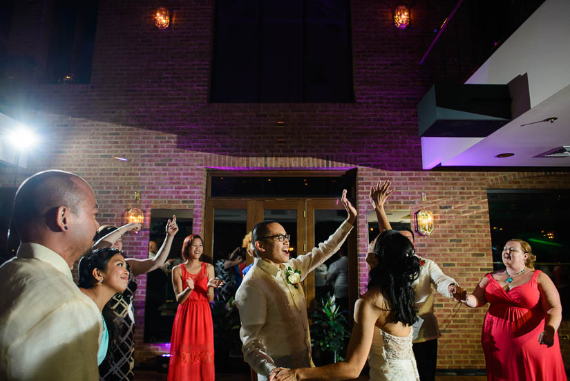 bride and groom dancing at the end of the night