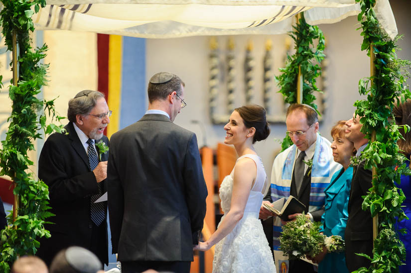 moment during the wedding at b'nai israel temple