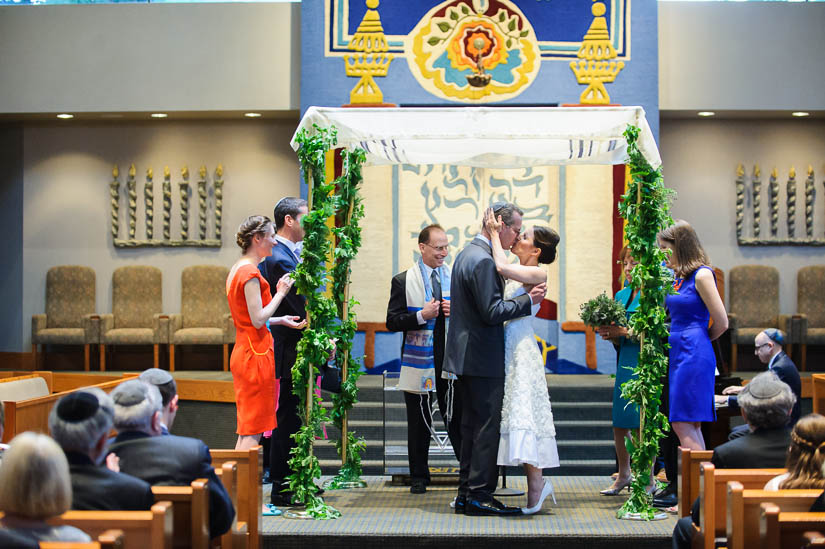 first kiss at jewish wedding ceremony in rockville