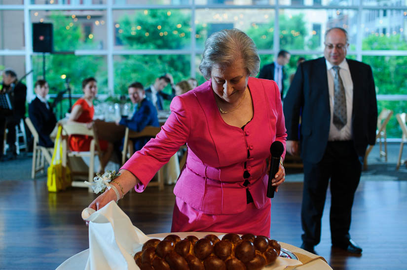 mother of the groom giving the blessing over the challah