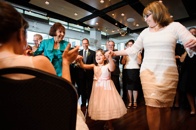 flower girl dancing the hora at visarts in rockville