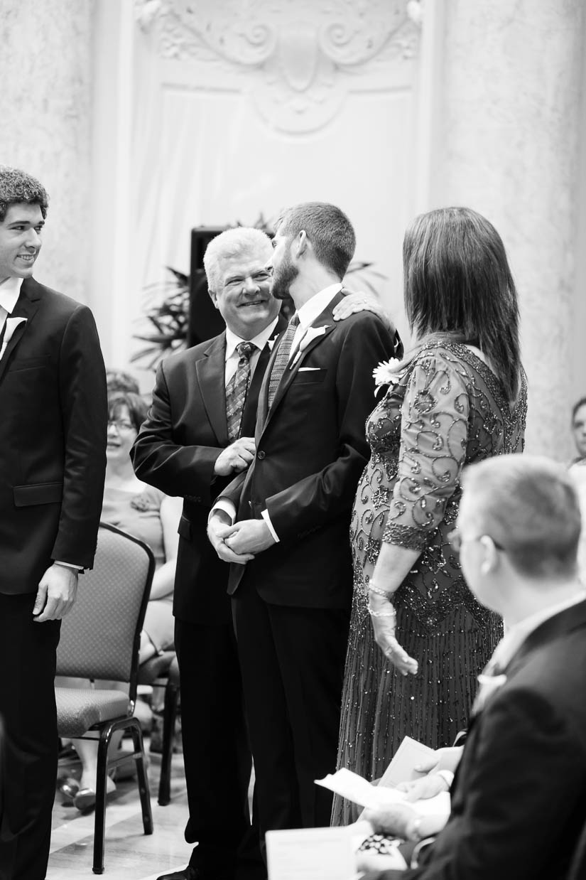 walking their son down the aisle at carnegie institution for science wedding