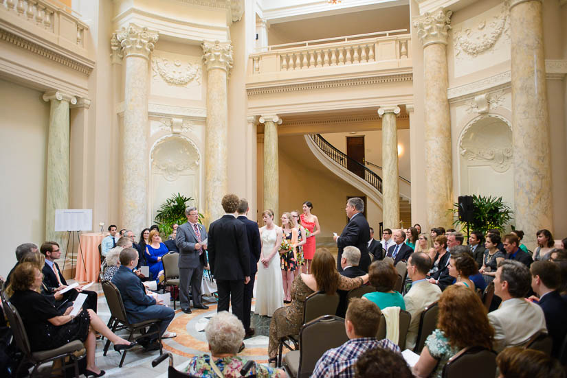 wedding ceremony in the rotunda at carnegie institution for science