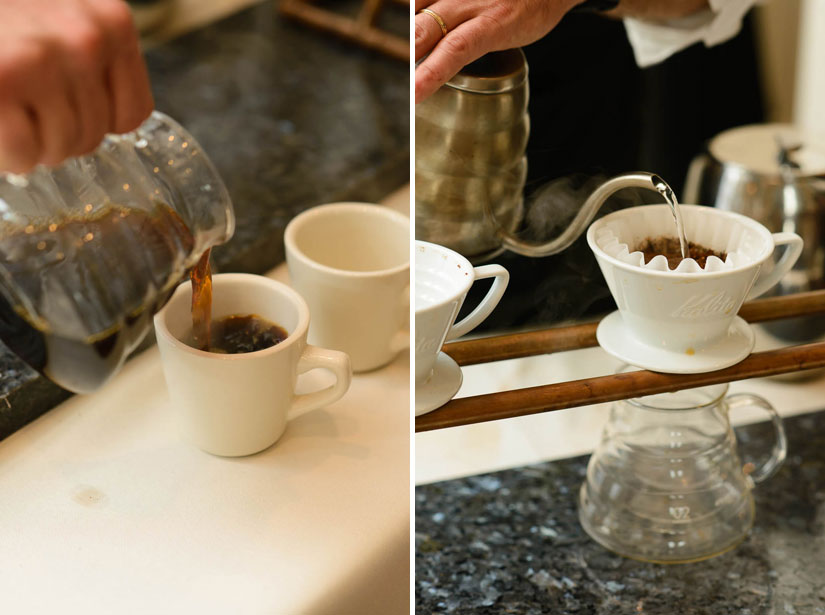 drip-through coffee bar at a wedding