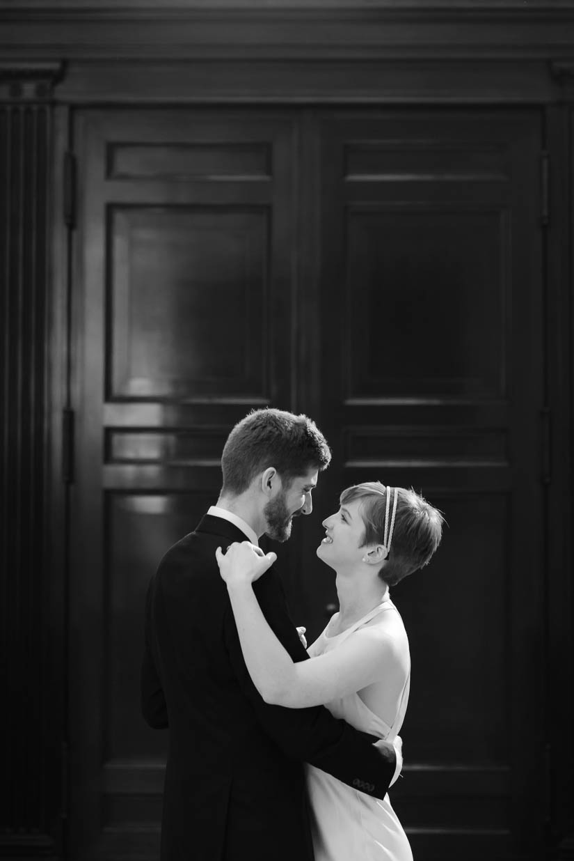 bride and groom first dance at carnegie institution for science wedding