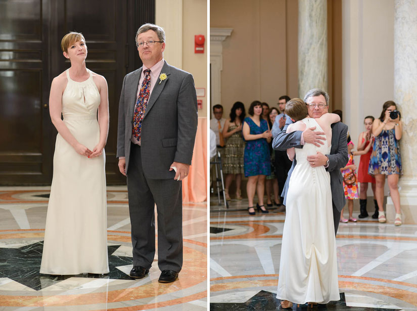 bride and her father singing at the wedding