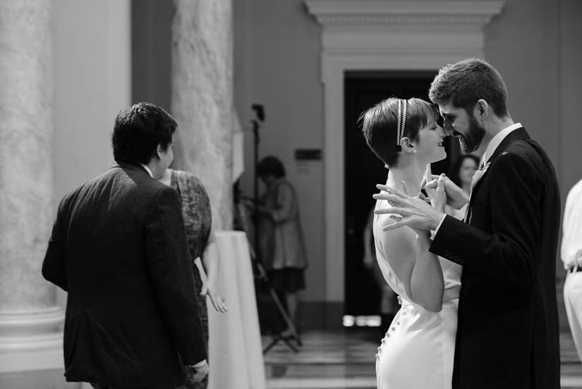 bride and groom dancing at carnegie institution for science wedding