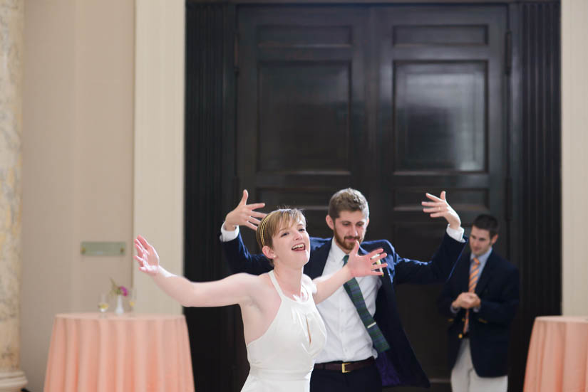 bride and groom busting a move at carnegie institution for science wedding