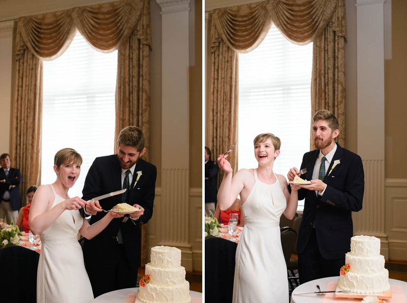 cake cutting at carnegie institution for science wedding