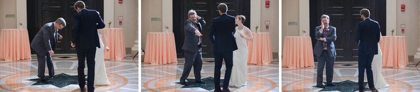 father of the bride dancing at the morning wedding