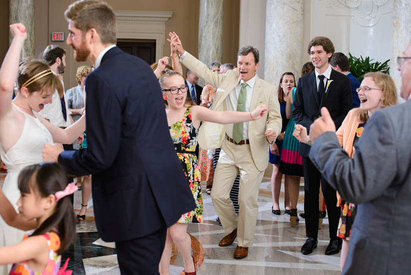 everybody at the wedding dancing and having a good time