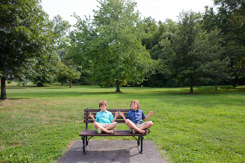 little boys doing namaste in arlington, va