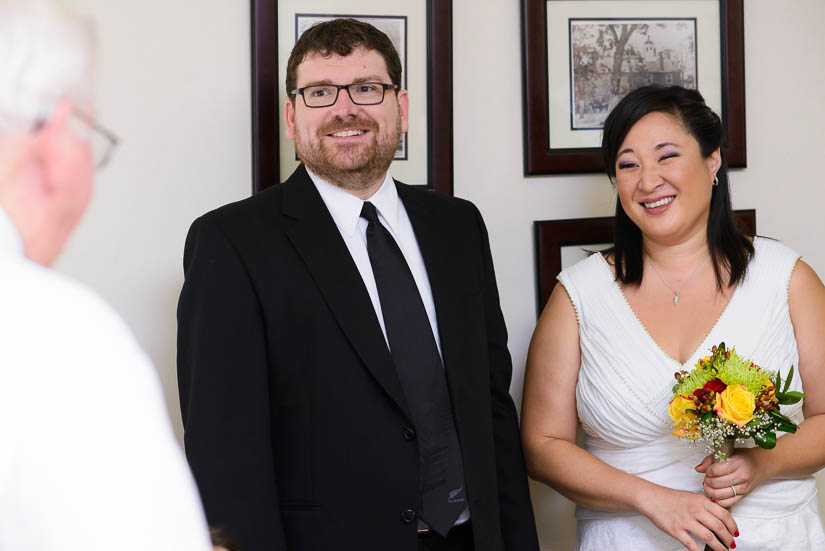 courthouse wedding ceremony in lawyer's office