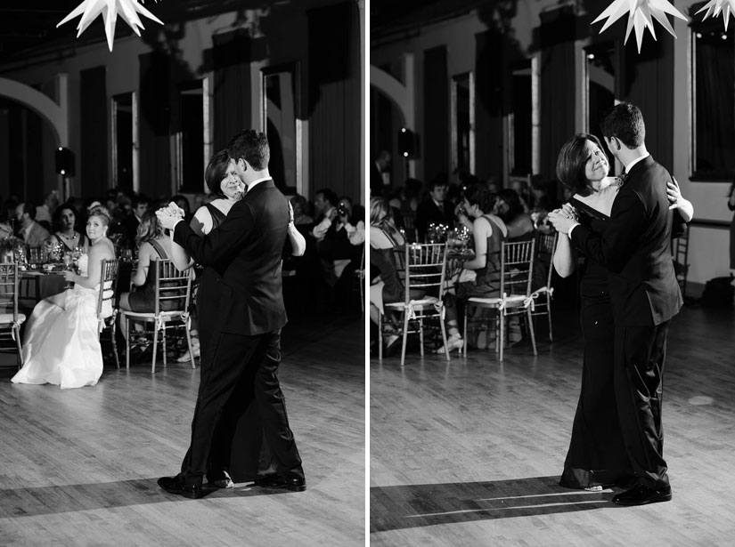 groom and his mother dancing at clarendon ballroom