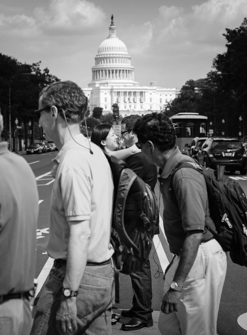 washington dc wedding street photography with the us capitol