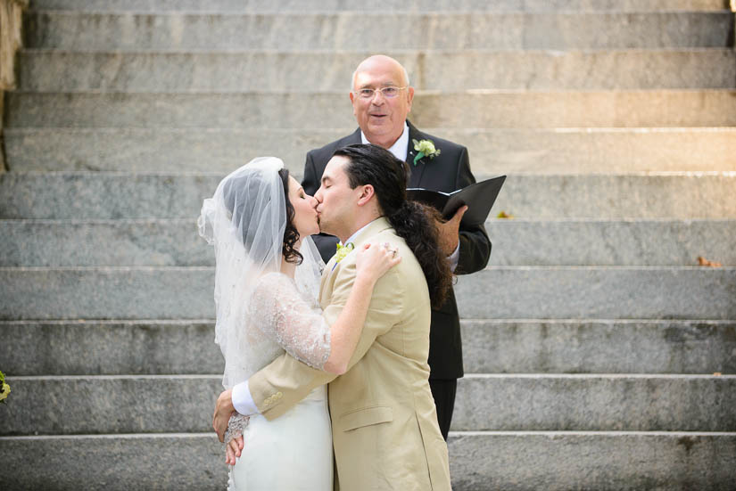 first kiss at patapsco female institute wedding