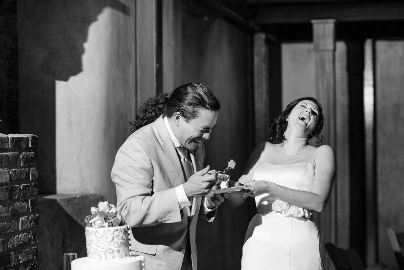 laughing during cake cutting at patapsco female institute