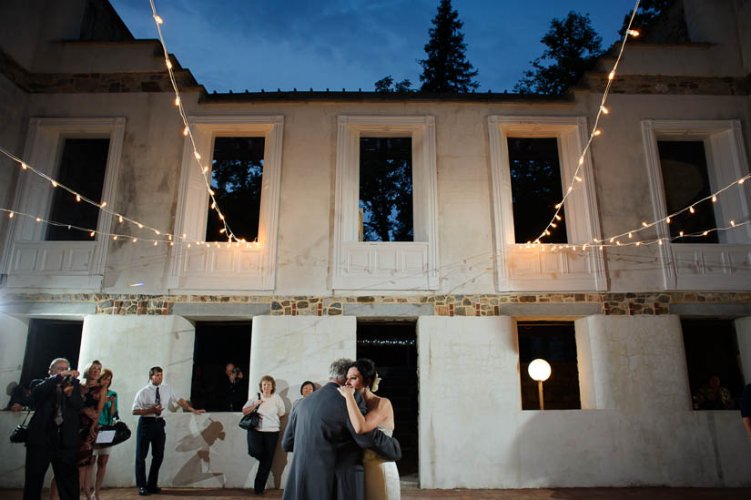 bride and her father dancing at patapsco female institute wedding