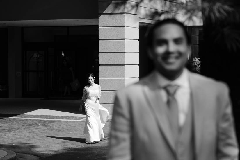 bride coming to see groom for the first time