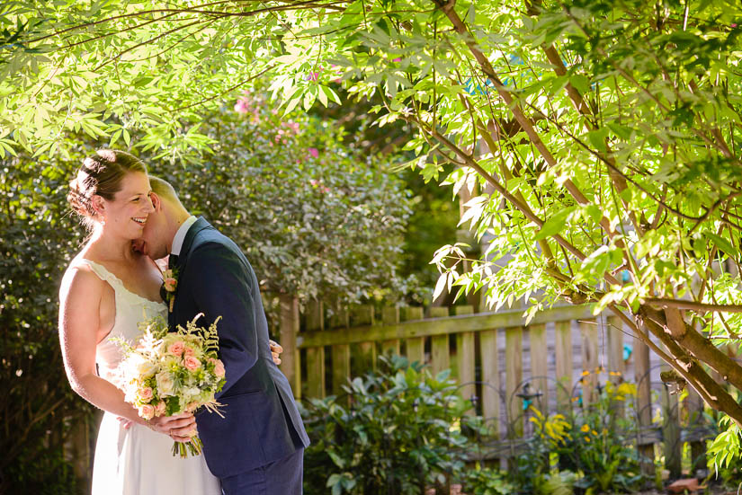 wedding portraits in the back yard