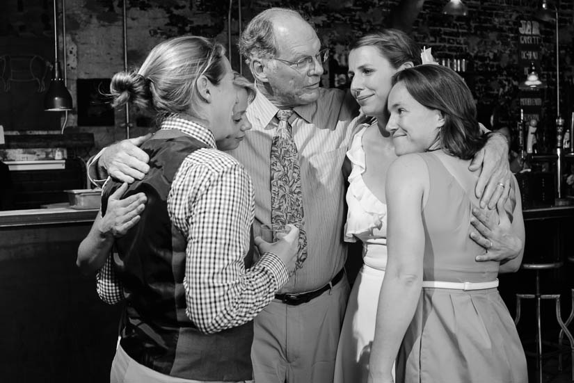 family hug at american ice co wedding