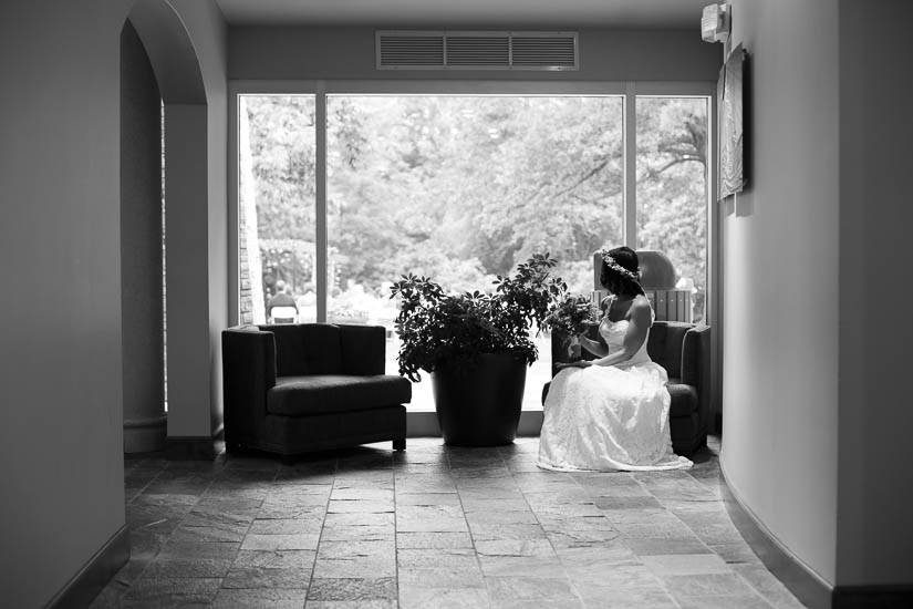 bride waiting to walk out to the wedding