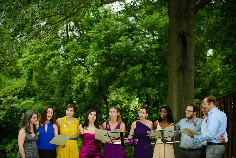 rainbow singers at the woodlands at algonkian wedding