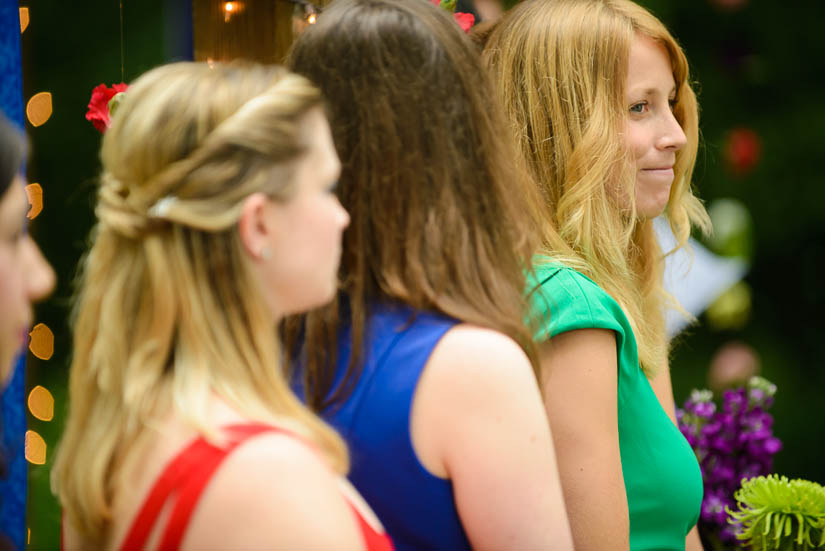 bridesmaids during the wedding at the woodlands at algonkian