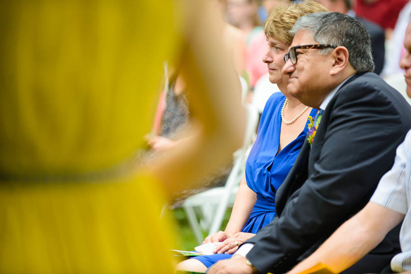 bride's parents during the outdoor wedding at the woodlands at algonkian