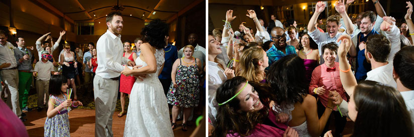 dance floor action at the woodlands at algonkian wedding