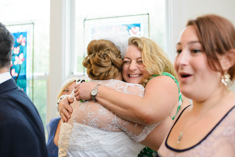 congratulating the bride at washington dc intimate wedding