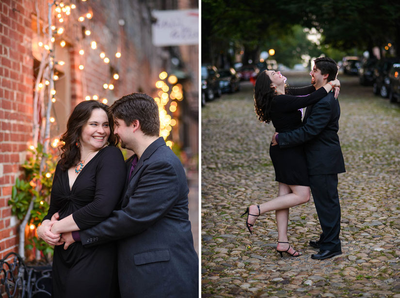 engagement photos on prince street in alexandria