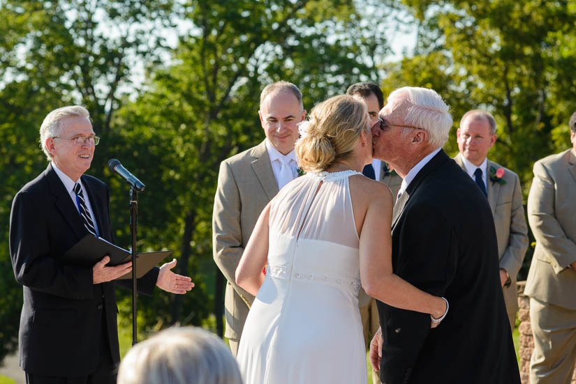 giving his daughter away at Sunset Crest Manor wedding
