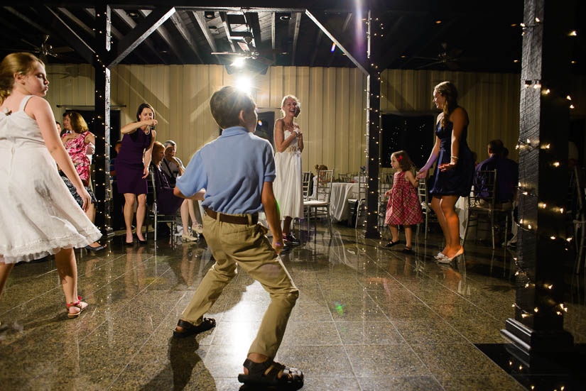 little boy getting jiggy with it at Sunset Crest Manor wedding