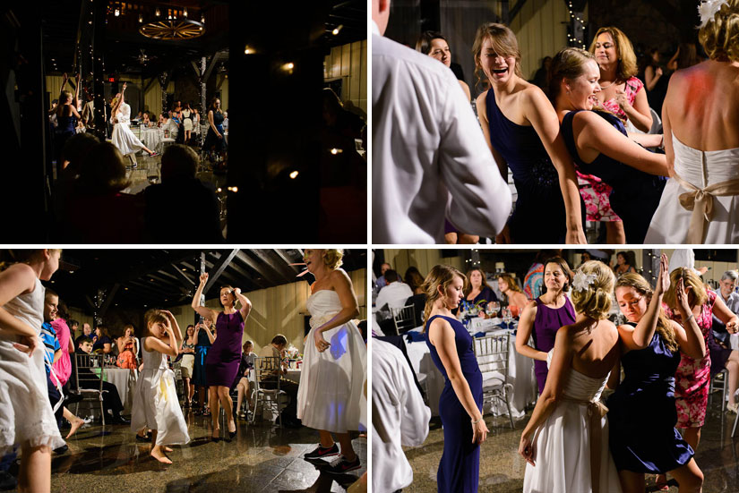 dance floor action at Sunset Crest Manor wedding reception