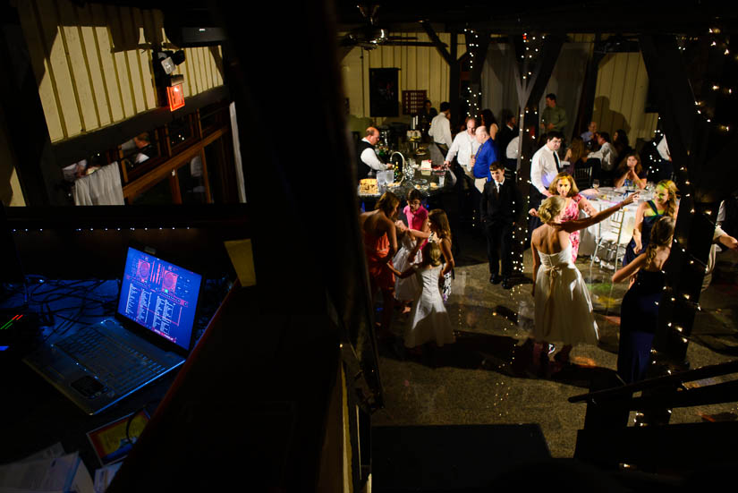 creative dance floor shot at Sunset Crest Manor wedding