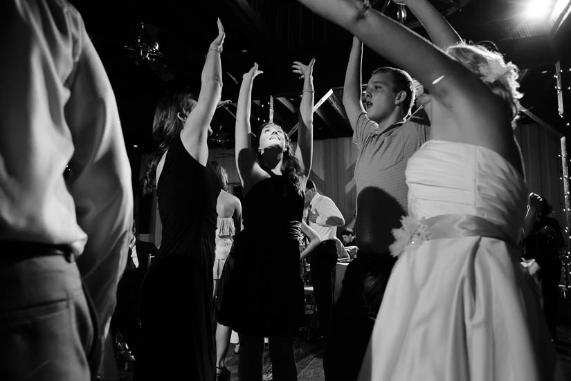 bride and her bridesmaids dancing at Sunset Crest Manor wedding